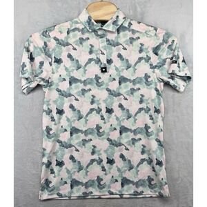 Bad Birdie Core Polo Mirage Oasis Stretch Golf Shirt Men's Multicolor Size S NWT